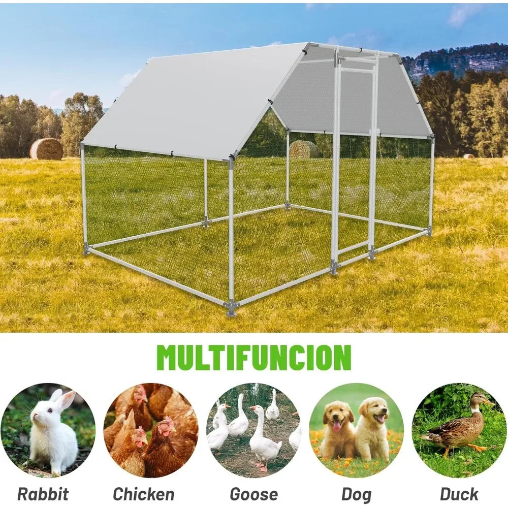 Large Metal Chicken Coop with Water-Resident and Anti-UV Cover