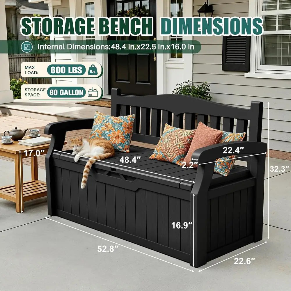 LISM Lockable Deck Box Storage Bench for Patio Furniture