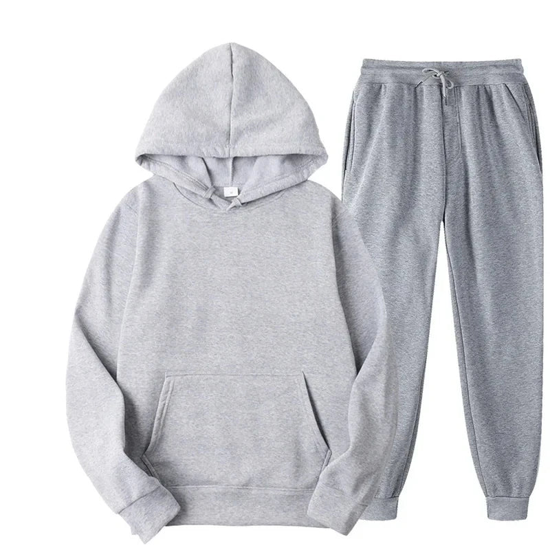 Unisex Pullover Hoodie and Long Legged Pants Set Cozy