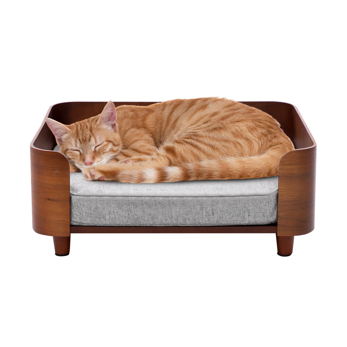 Small Dogs or Cats Elevated Pet Sofa Bed  with Wood Legs and 1.97in Cushion