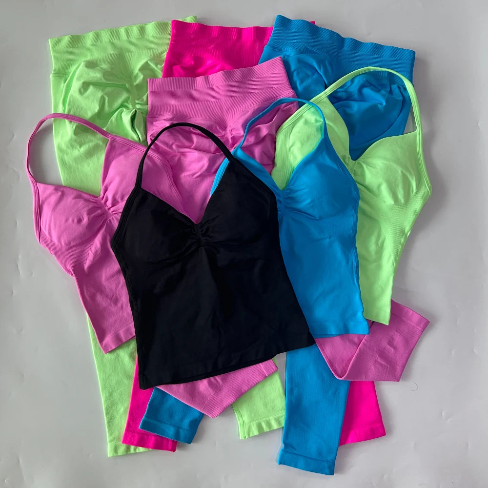 Seamless Womens Workout Set With Tank Top And Leggings