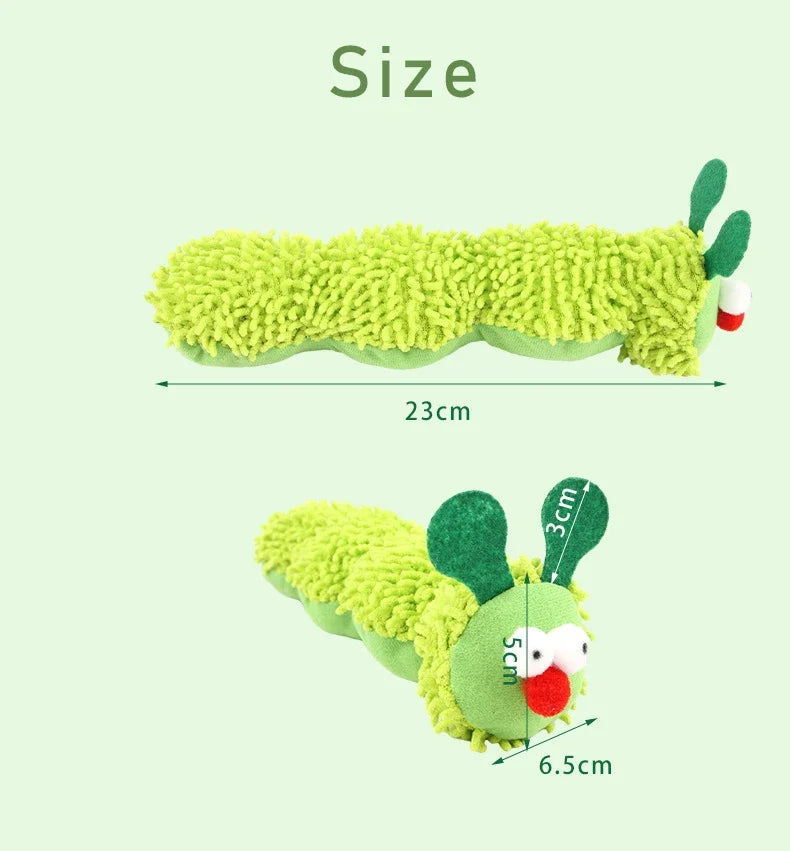 Caterpillar Catnip Plush Chew Toy For Cats Safe Fun Entertainment