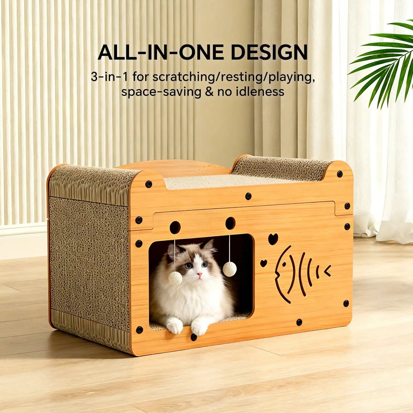 Cat Scratching Board And Resting Bed For Claw Care