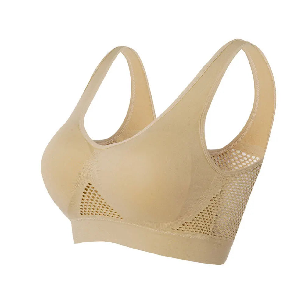 Yoga Sports Bra With Removable Pads Breathable Polyester