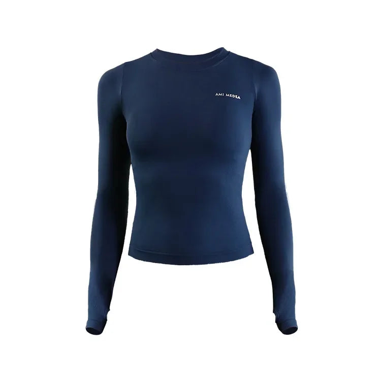 Women Yoga Long Sleeve Top Breathable Quick Dry Polyester Spandex