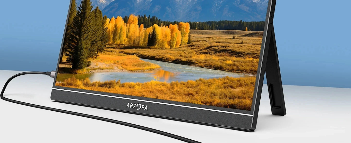 Arzopa Type C Portable Monitor IPS 1080P USB C Mini HDMI External Second Screen