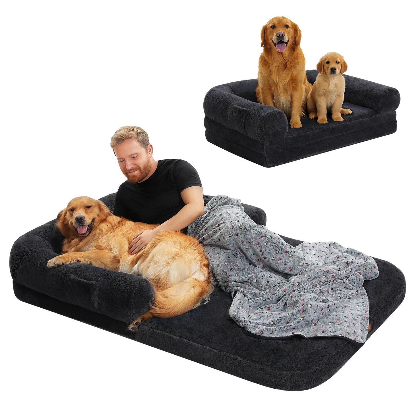 Foldable Portable Dog Bed Washable Non Slip Bottom