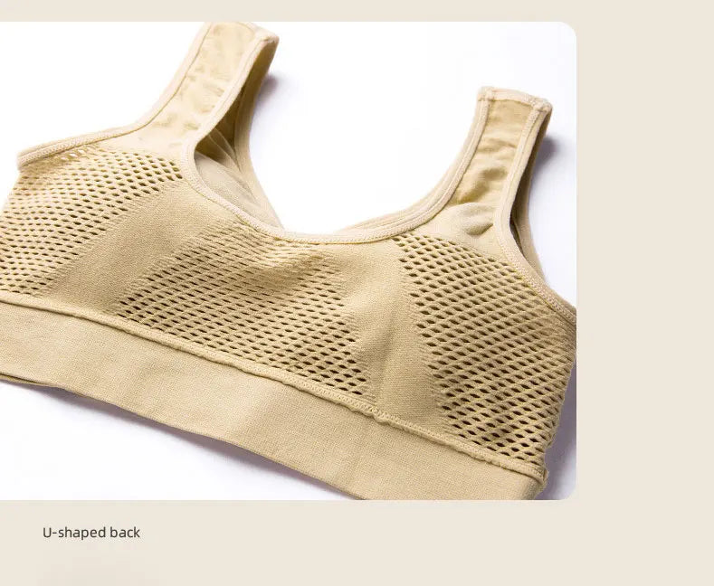 Yoga Sports Bra With Removable Pads Breathable Polyester