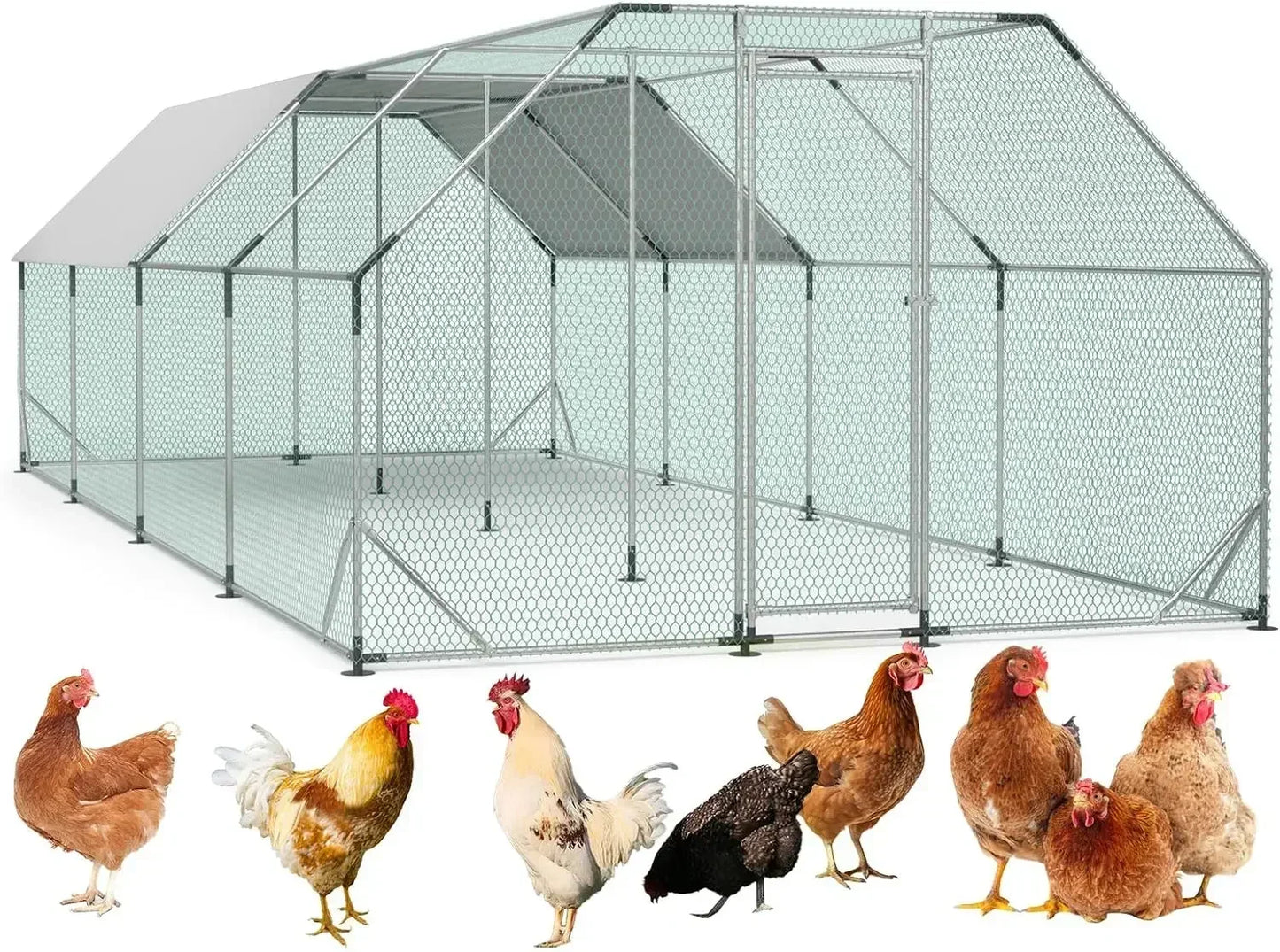 Large Metal Farm Animal Cage/Pen with Water Resident and Anti-UV Cover