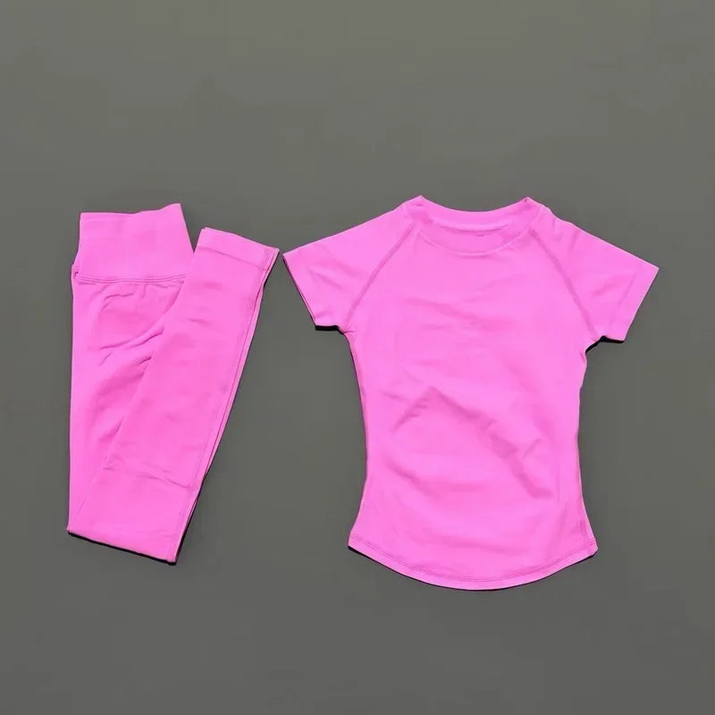 Women Seamless Athletic Workout Set With Butt Lifting Top