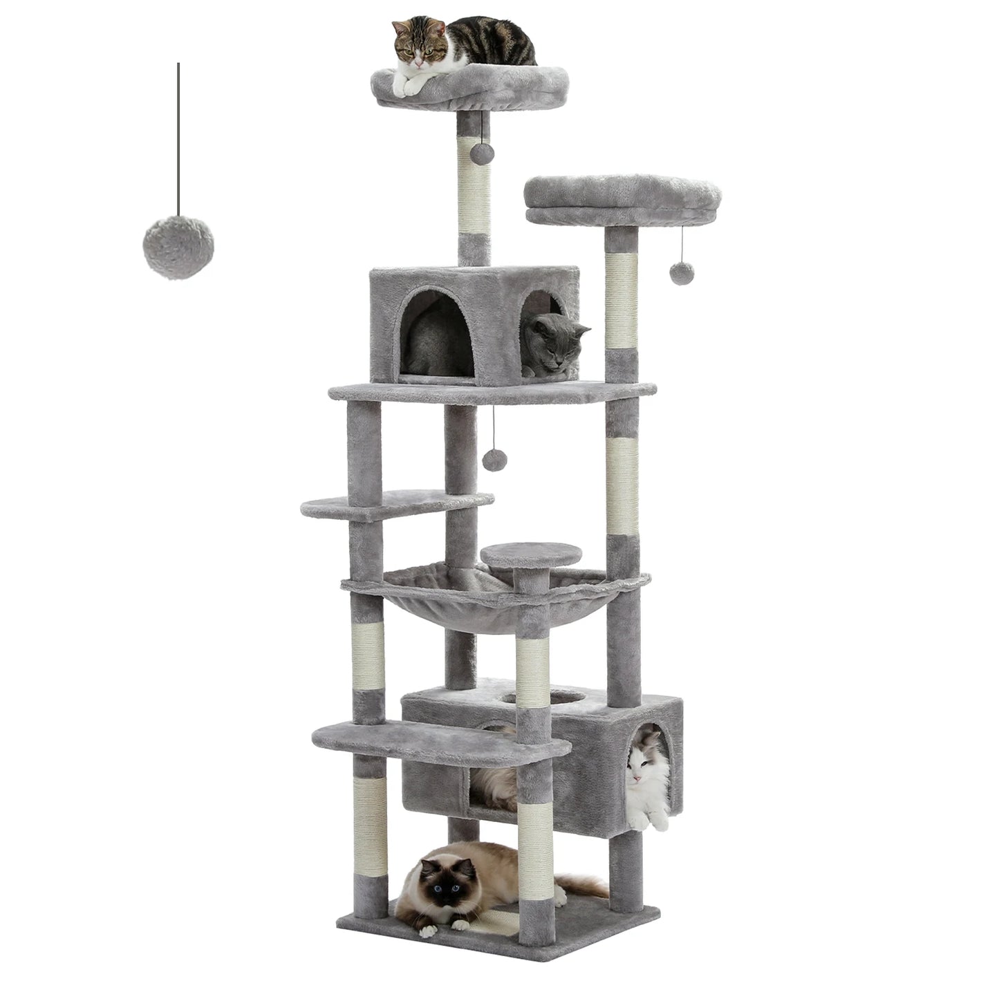 Large Cat Tree And Tower For Indoor Cats With Hammocks