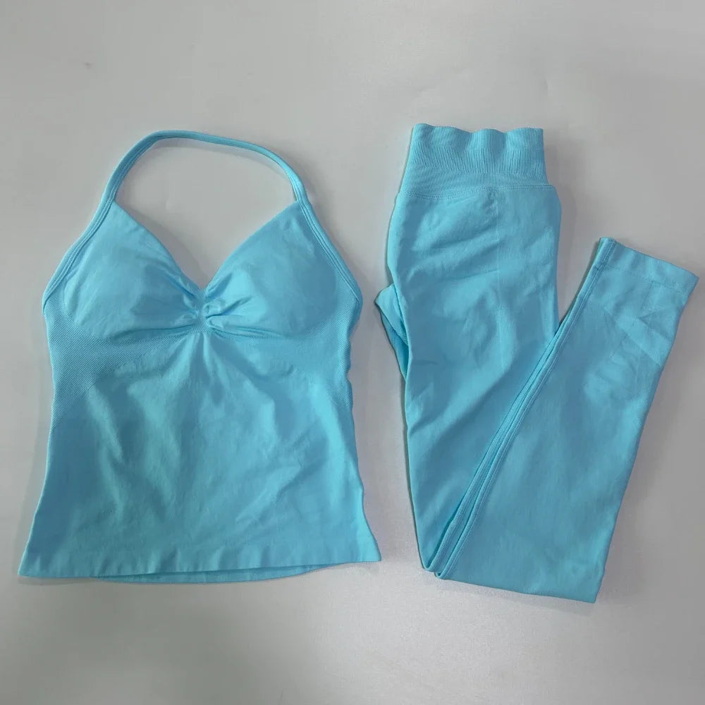 Seamless Womens Workout Set With Tank Top And Leggings