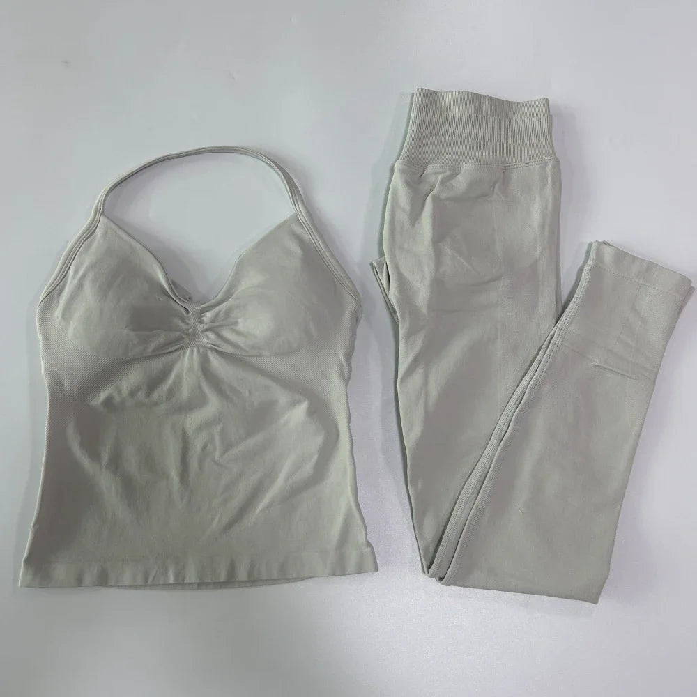 Seamless Womens Workout Set With Tank Top And Leggings