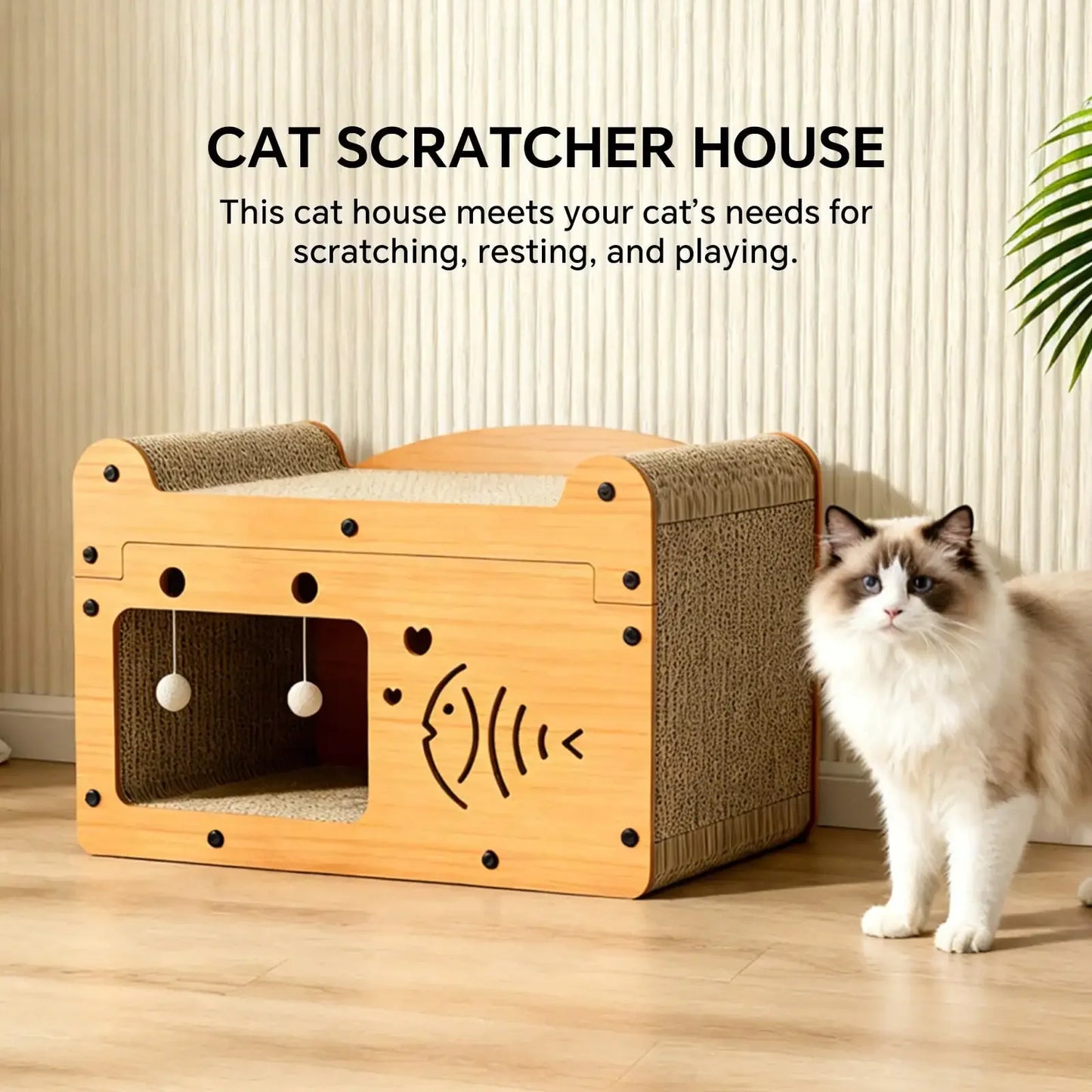 Cat Scratching Board And Resting Bed For Claw Care