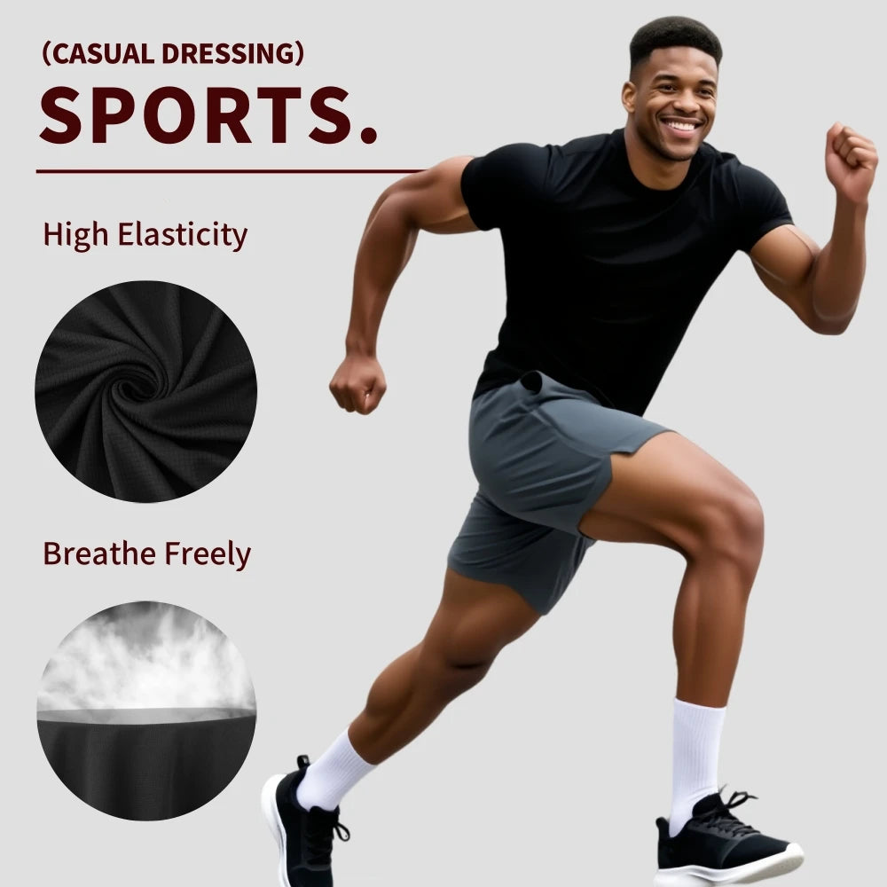 Men Quick Dry Basic Short Sleeve Shirts 5 Pack Essential
