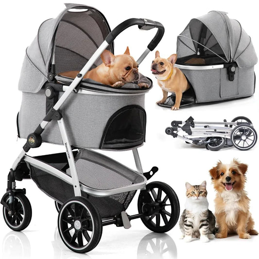 3 in 1 Dog/Cat Stroller with Detachable Carrier