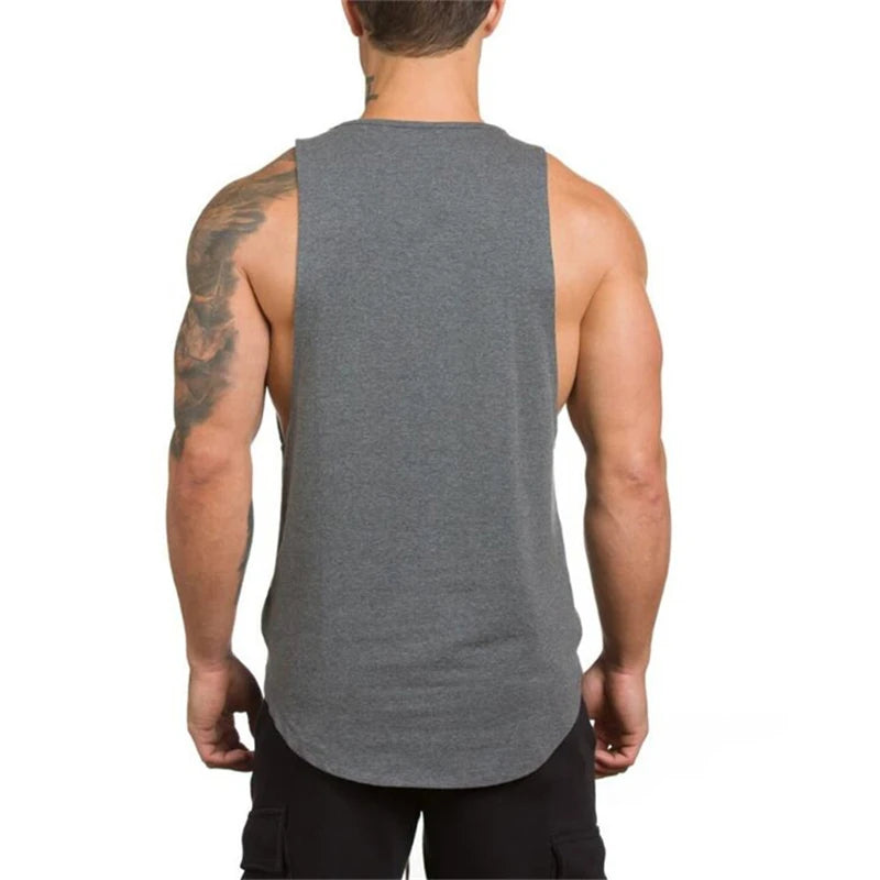 Cotton Breathable Sleeveless Muscle Tank Tops For Men