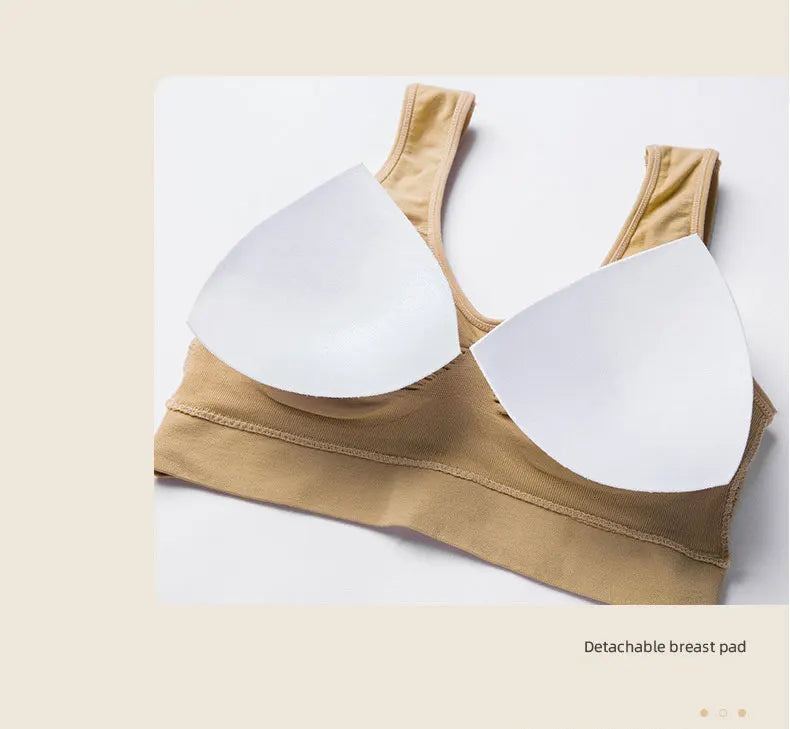 Yoga Sports Bra With Removable Pads Breathable Polyester