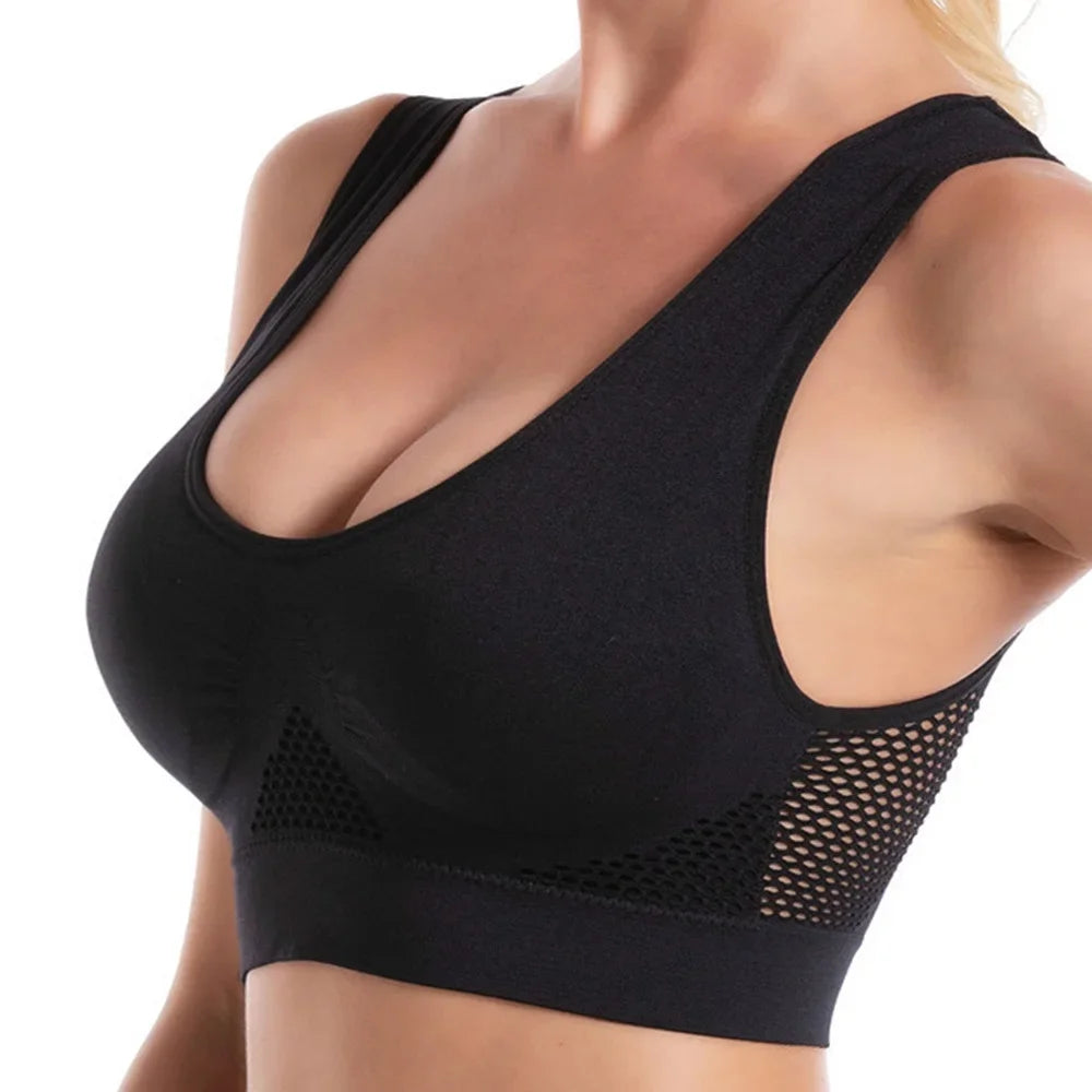 Yoga Sports Bra With Removable Pads Breathable Polyester