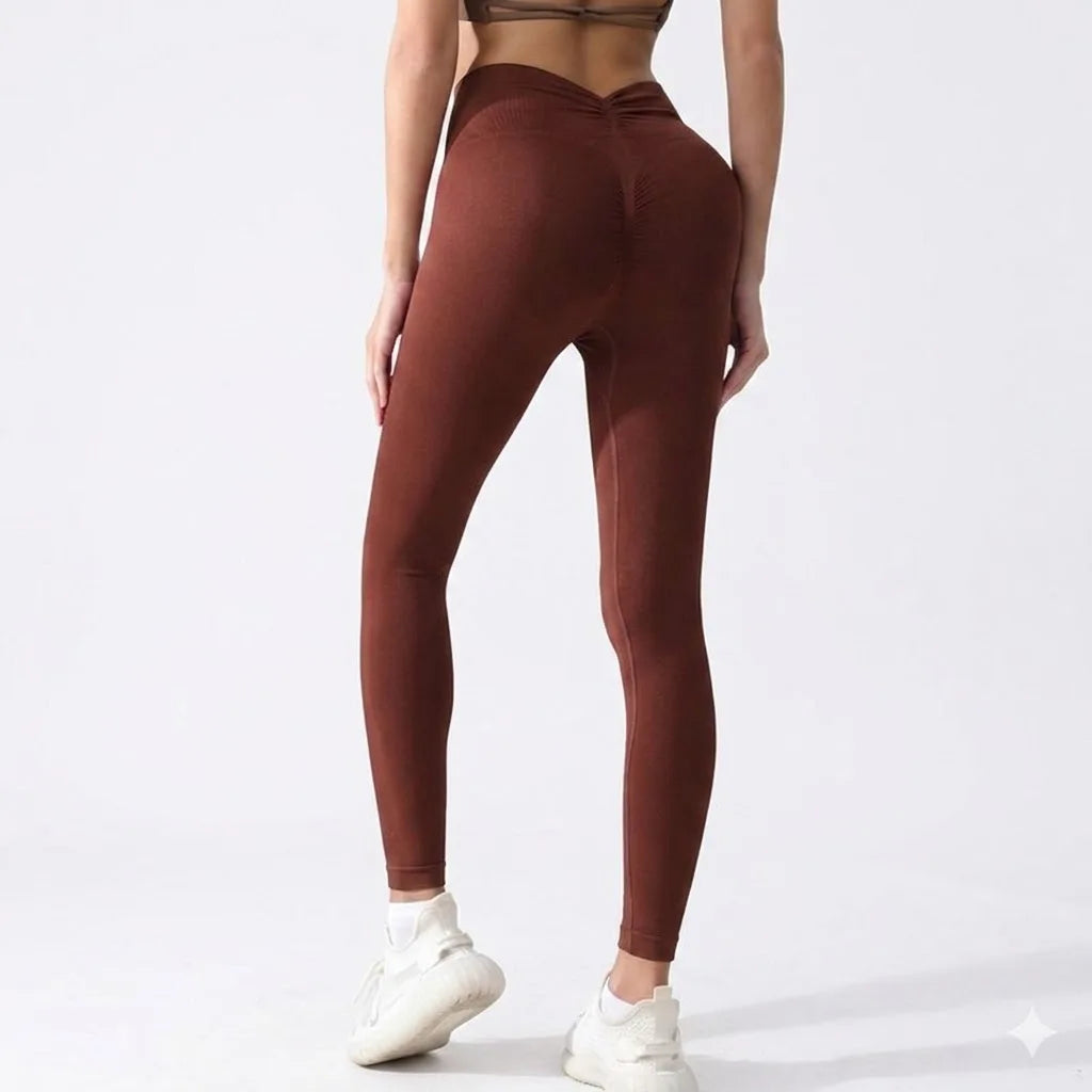 Seamless Mid Waist Yoga Pants For Running And Gym Training