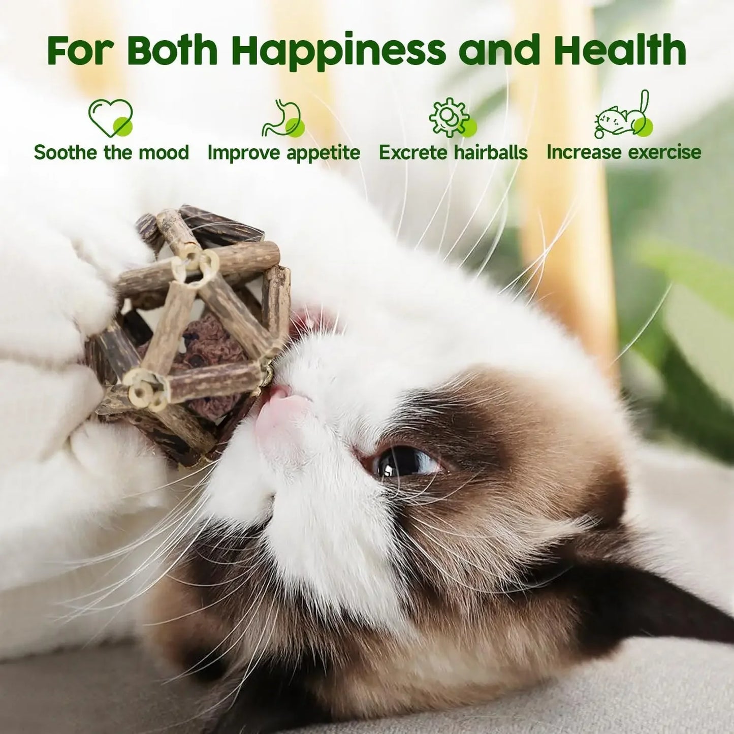 Organic Silvervine Cat Bell Ball For Indoor Cats Toys