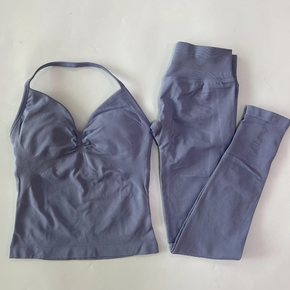 Seamless Womens Workout Set With Tank Top And Leggings