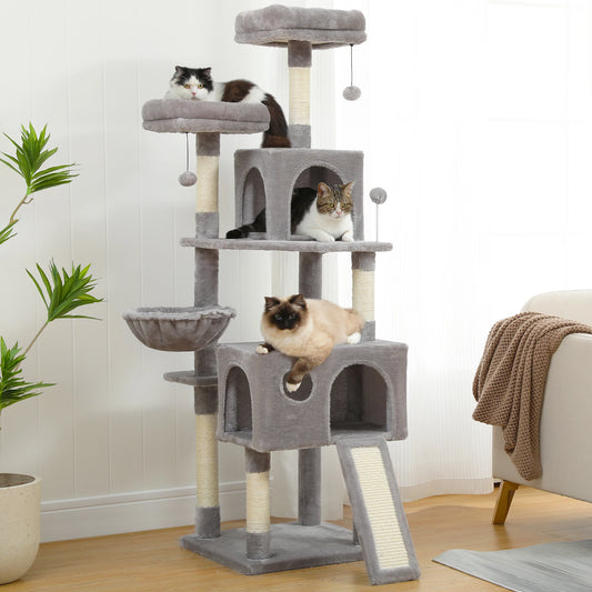 Multi-Level Cat Tree With Cozy Perches Stable Scratch Board