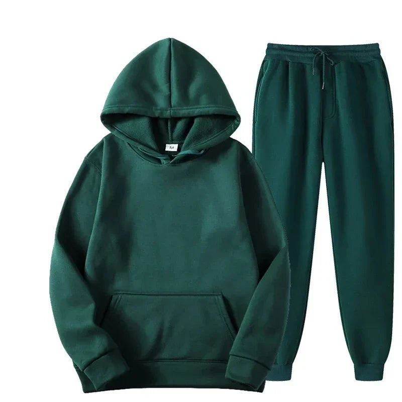 Unisex Pullover Hoodie and Long Legged Pants Set Cozy