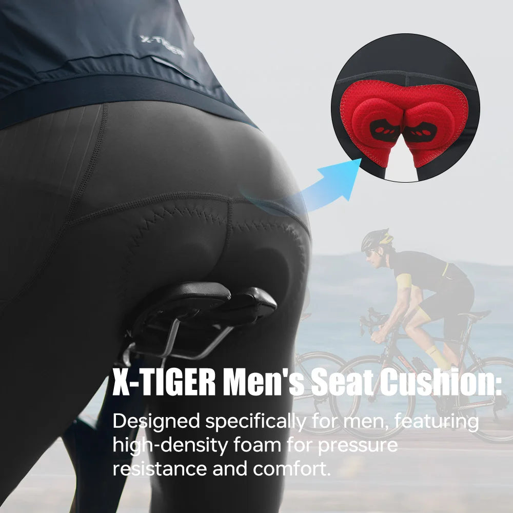Men's Cycling Bib Pants Anti Slip Leg Grips Padded