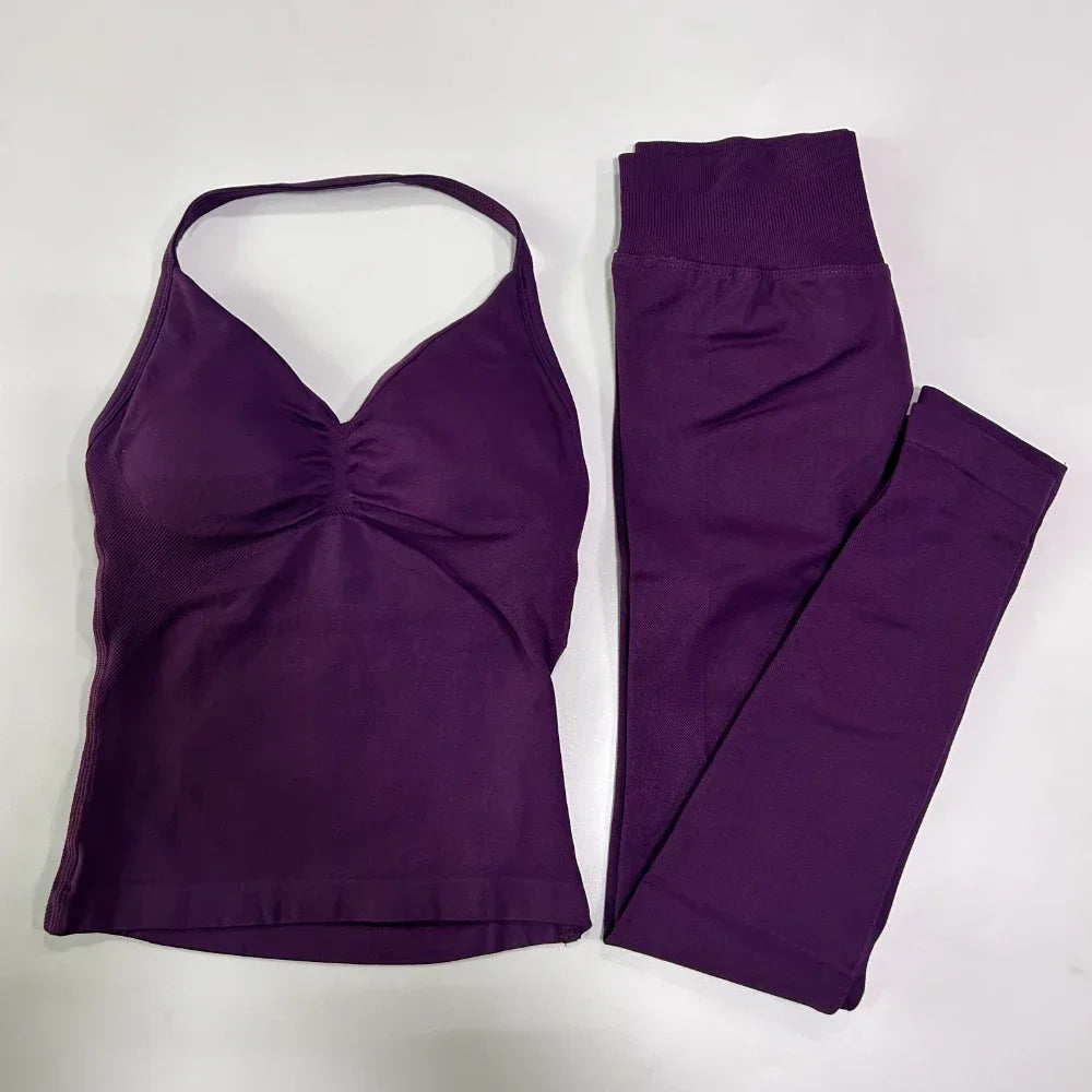 Seamless Womens Workout Set With Tank Top And Leggings