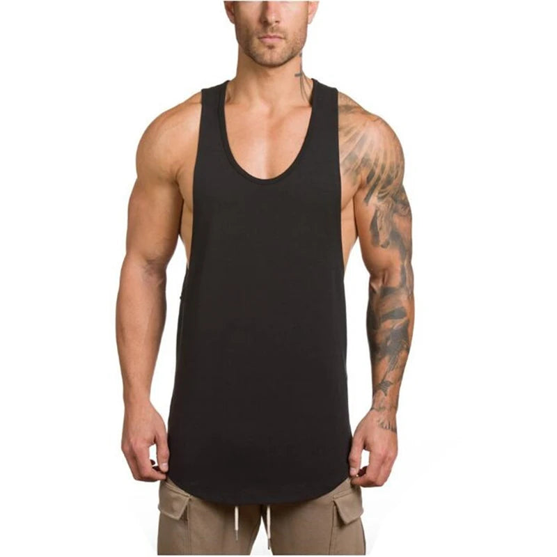 Cotton Breathable Sleeveless Muscle Tank Tops For Men