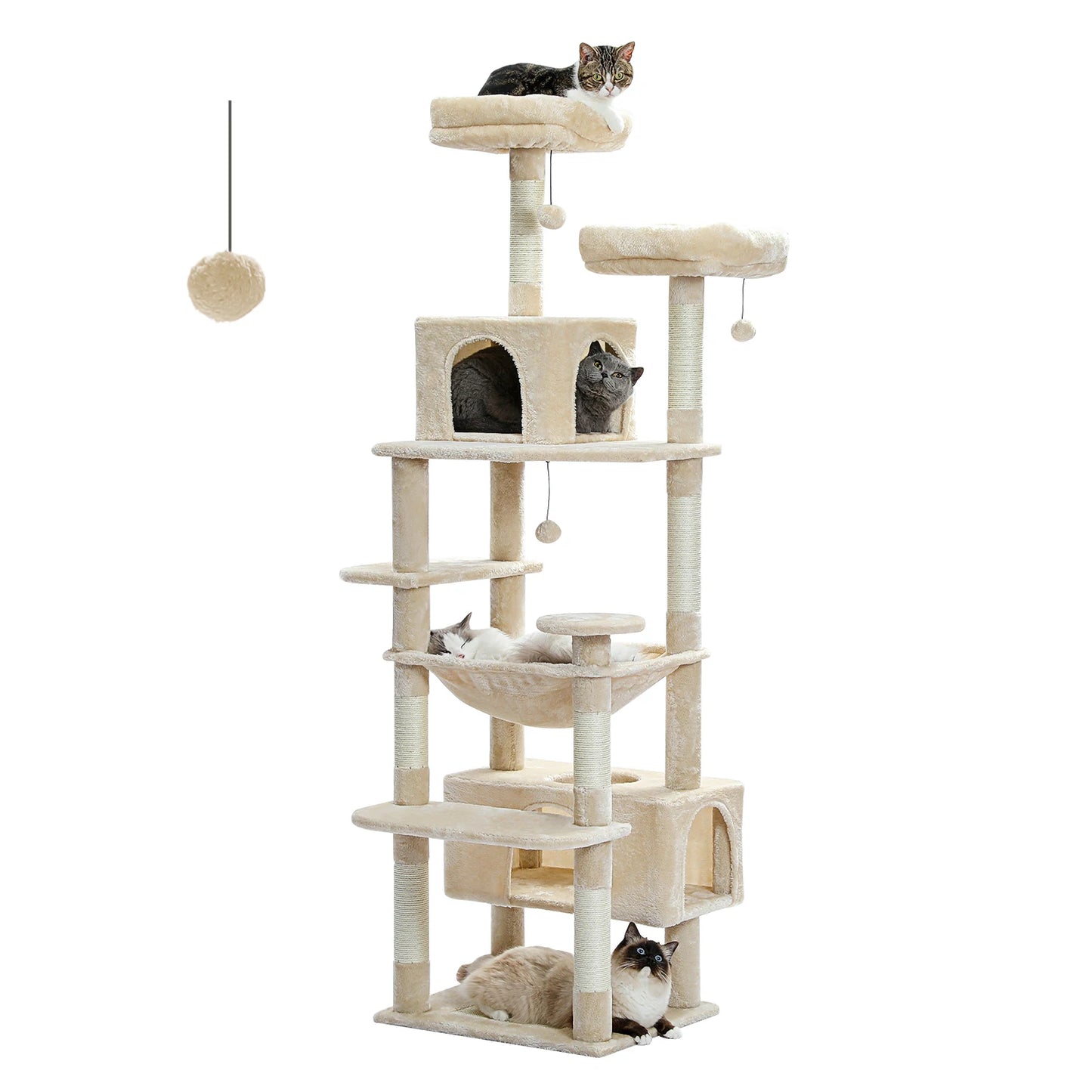 Large Cat Tree And Tower For Indoor Cats With Hammocks