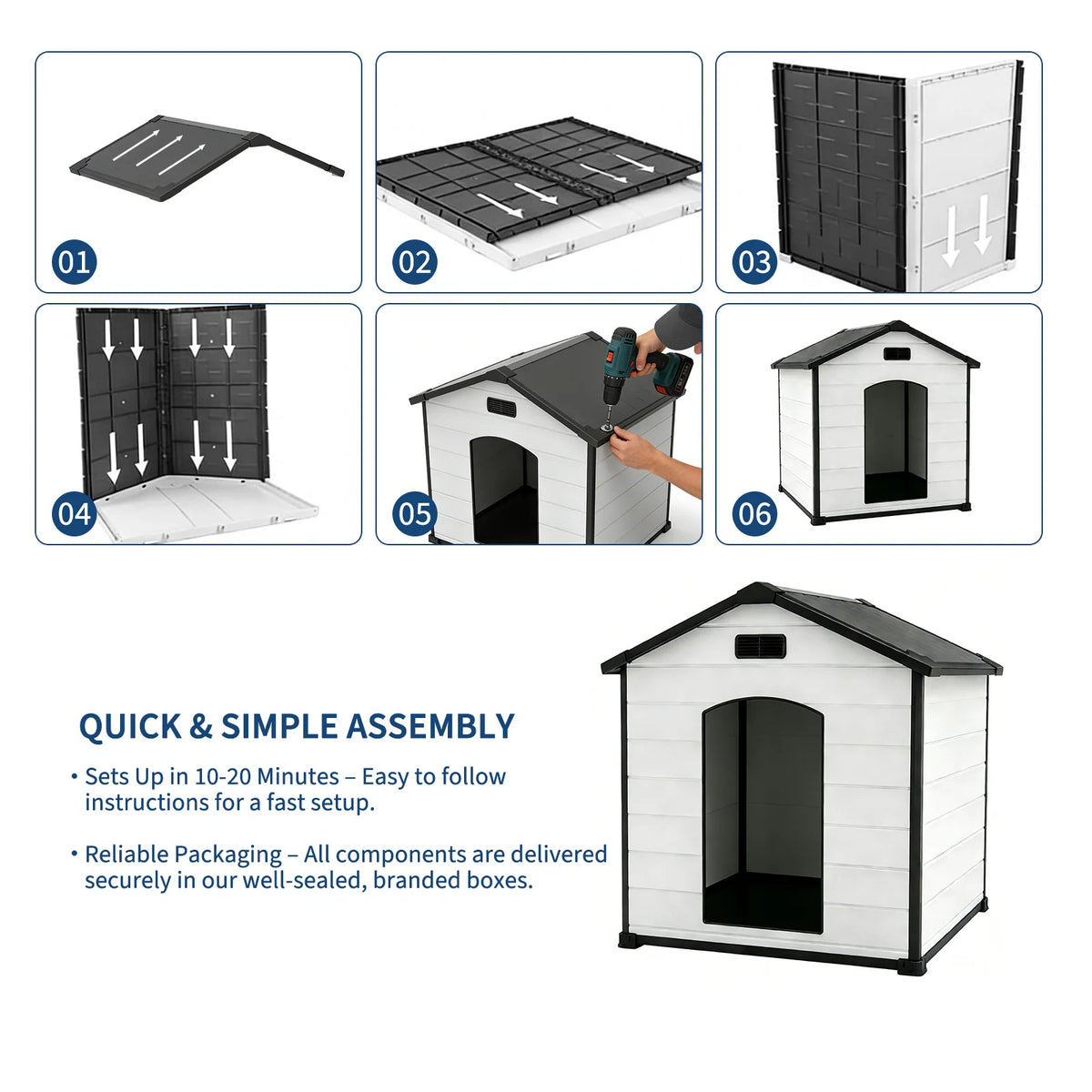 Comfortable Dog House for Small Medium Large Dogs and Cats