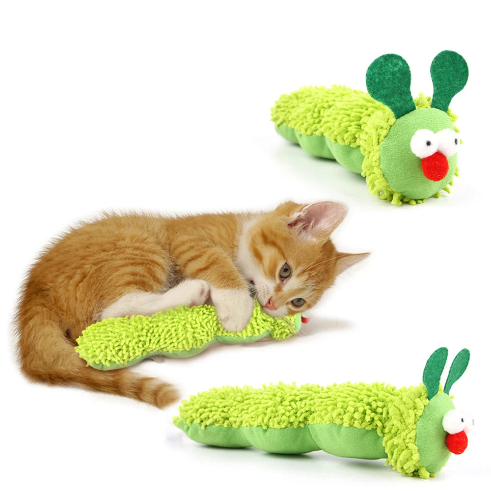 Caterpillar Catnip Plush Chew Toy For Cats Safe Fun Entertainment