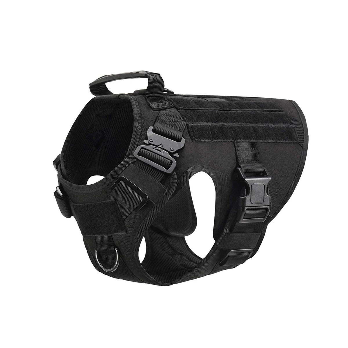 Tactical Dog Harness Collar Leash with Pouches For Medium & Large Dogs