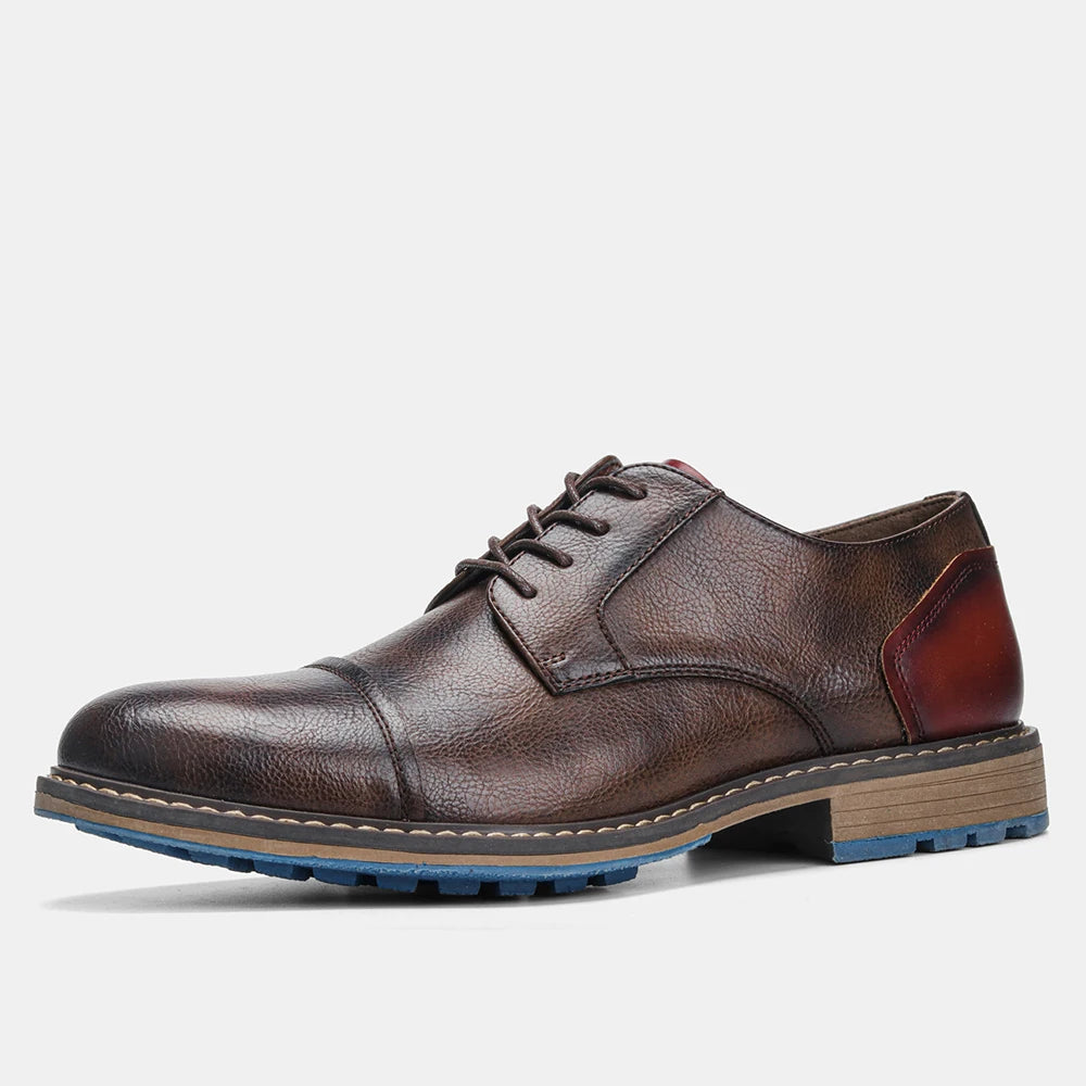 Journey Mens Casual Cap Toe Oxford Leather Dress Shoes