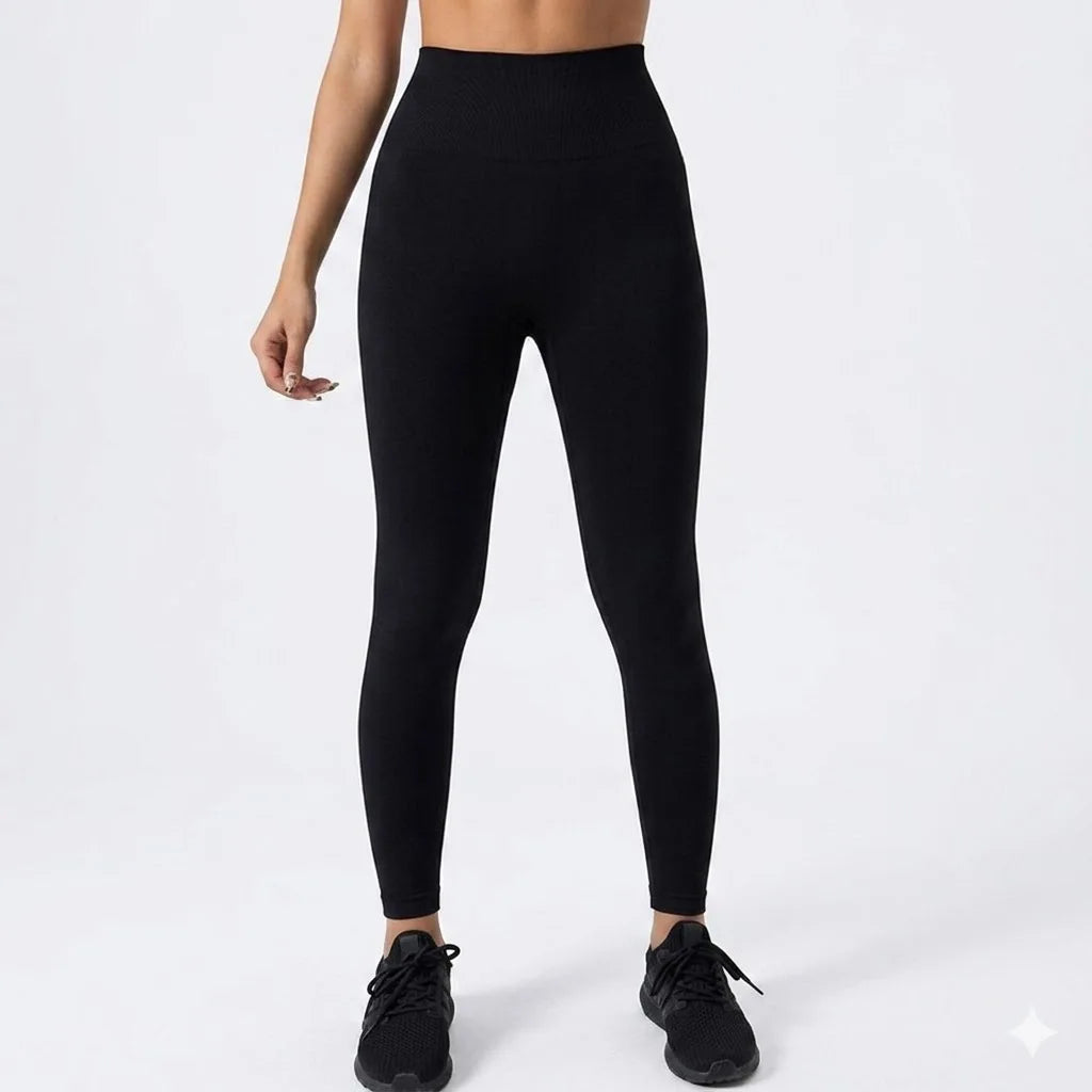 Seamless Mid Waist Yoga Pants For Running And Gym Training