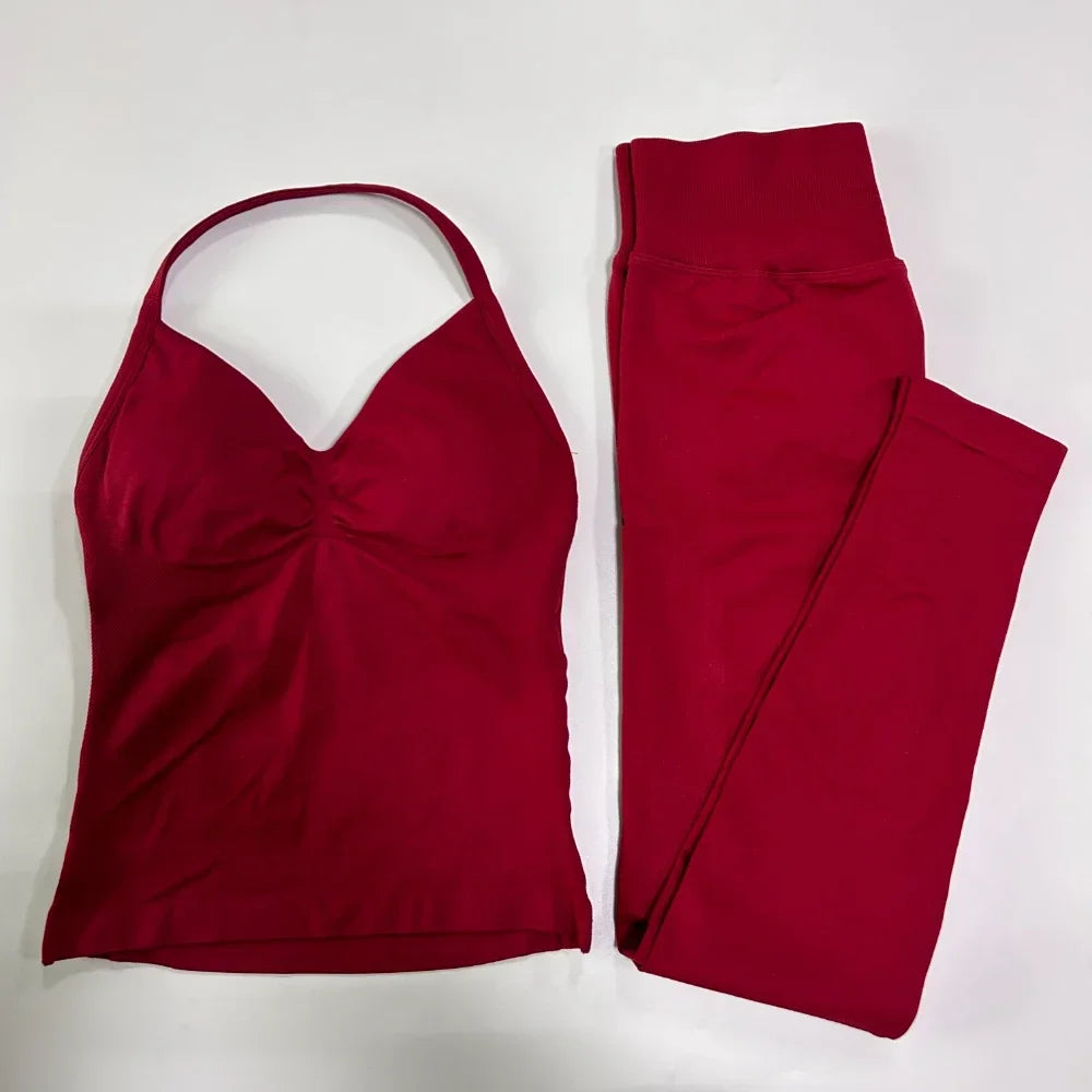 Seamless Womens Workout Set With Tank Top And Leggings