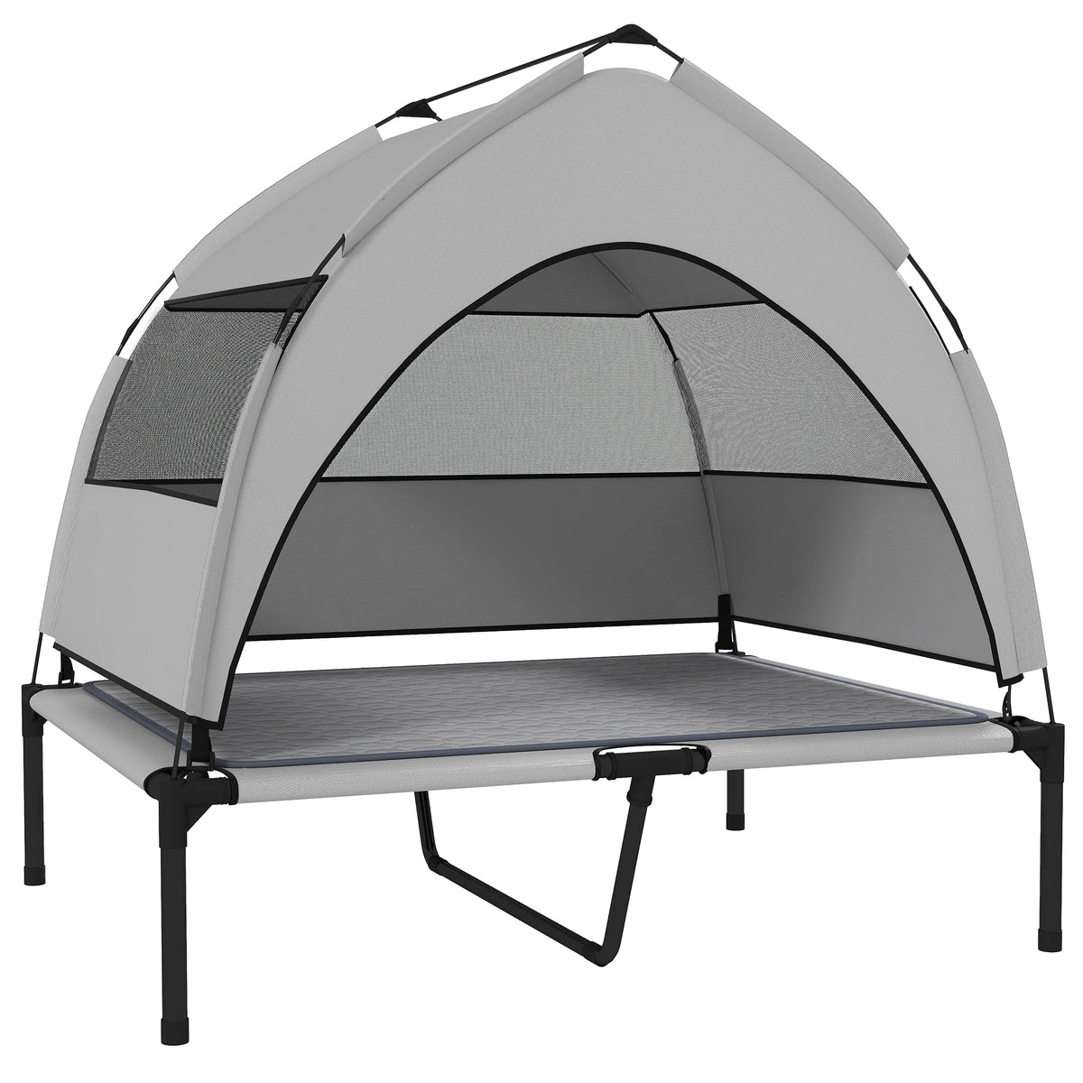 Portable Elevated Dog Bed With Removable Canopy And Storage Bag