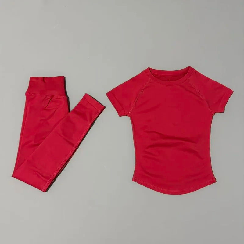 Women Seamless Athletic Workout Set With Butt Lifting Top