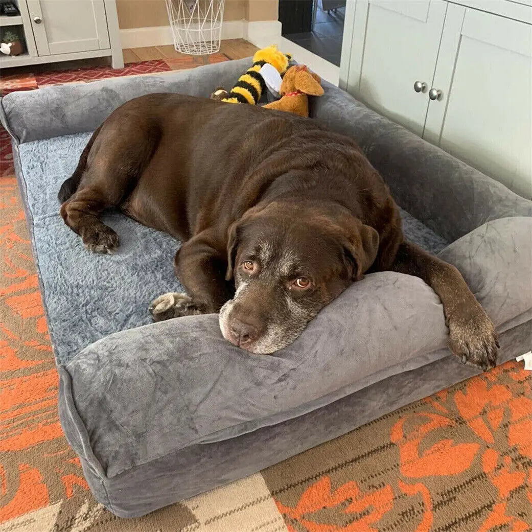 Orthopedic Dog Bed Mattress With Removable Washable Cover And Bolster