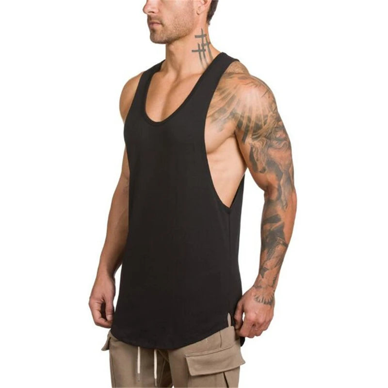 Cotton Breathable Sleeveless Muscle Tank Tops For Men