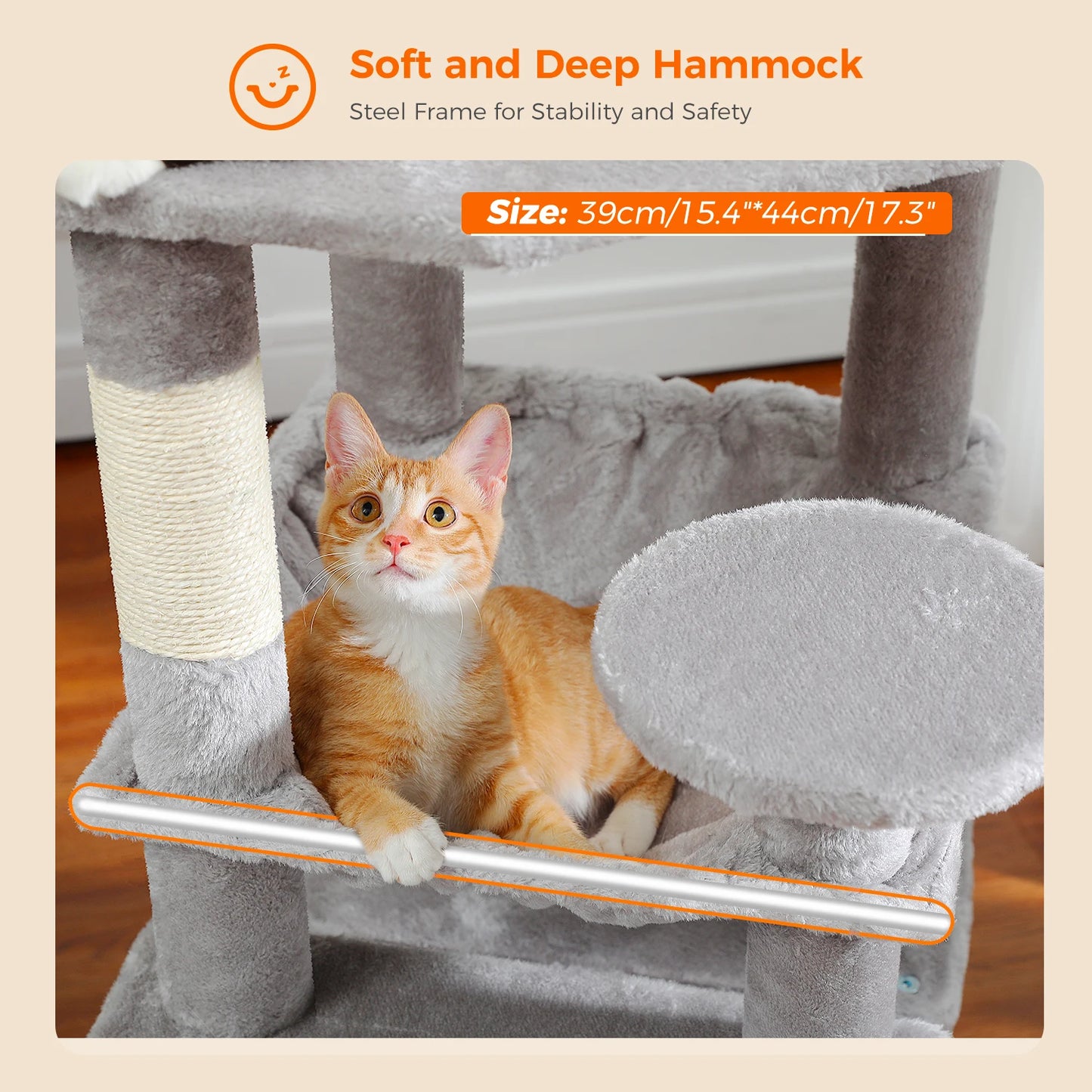 Large Cat Tree And Tower For Indoor Cats With Hammocks