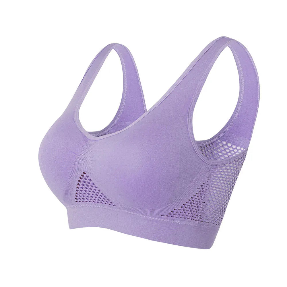 Yoga Sports Bra With Removable Pads Breathable Polyester