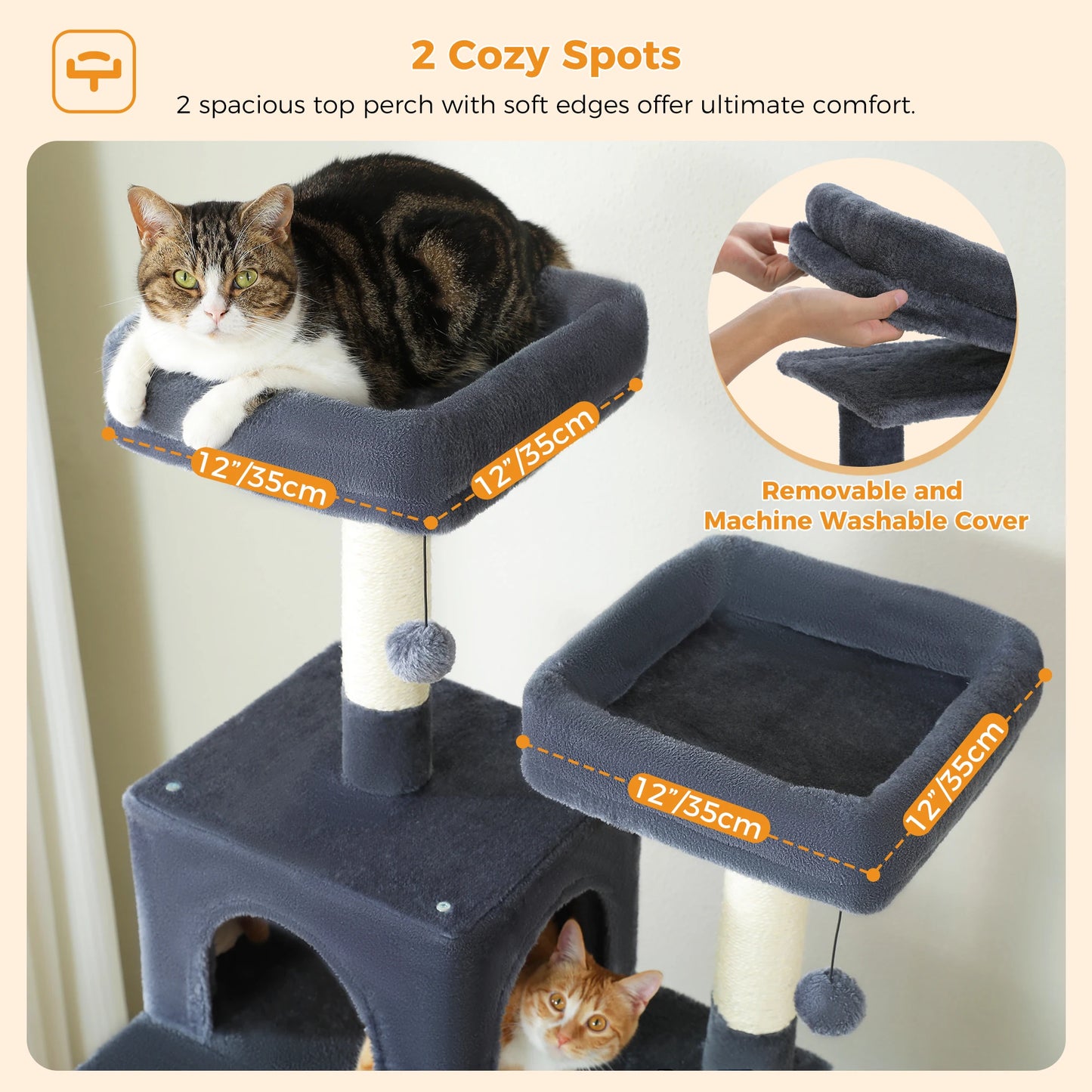 Large Cat Tree And Tower For Indoor Cats With Hammocks