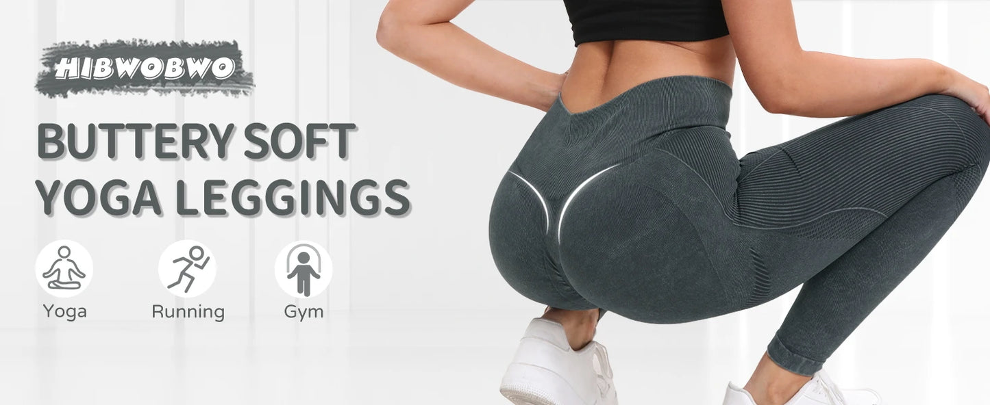 Women High Waisted Fitness Leggings 2 Pack For Gym Running