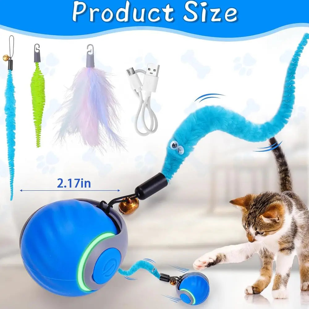 Interactive Cat Toy Ball For Indoor Play With Chittering Sound