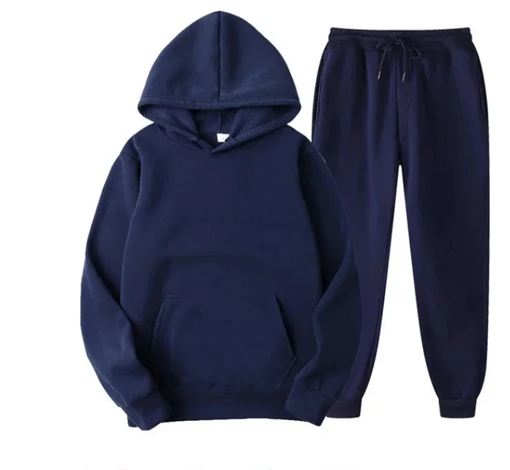 Unisex Pullover Hoodie and Long Legged Pants Set Cozy