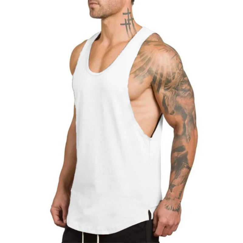 Cotton Breathable Sleeveless Muscle Tank Tops For Men