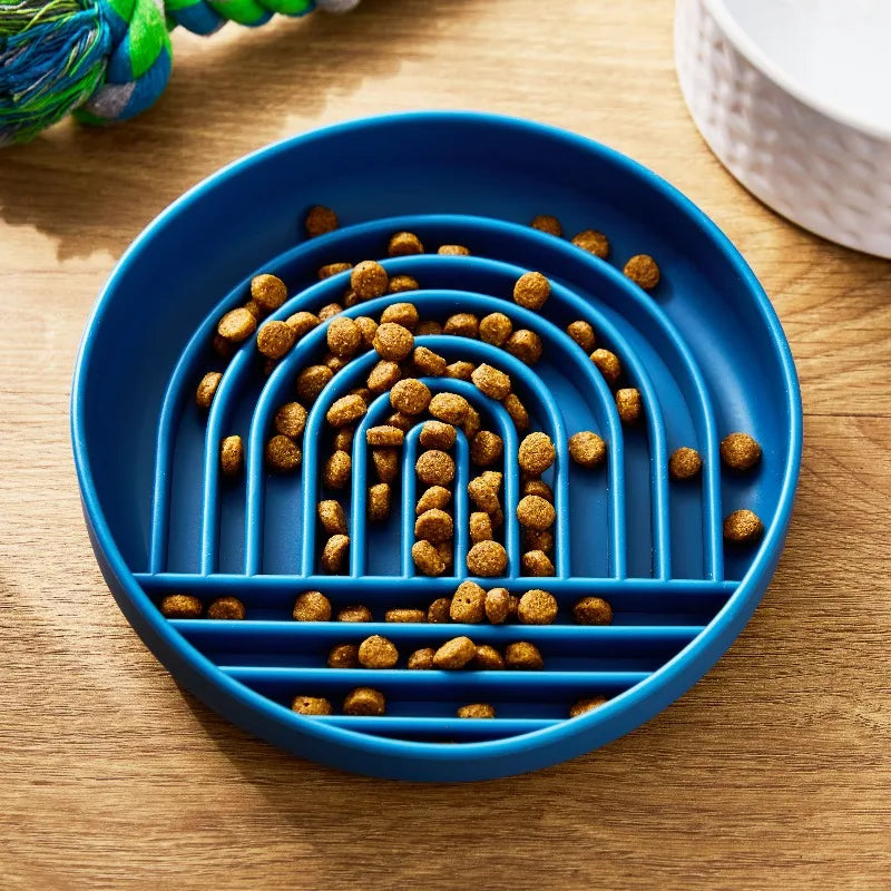 Silicone Slow Feeder Bowl For Pets With Non Slip Base